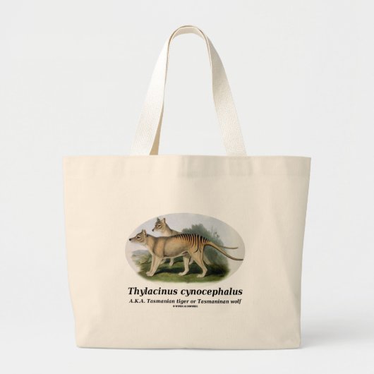 Thylacinus cynocephalus (Tasmaanse tijger of wolf) Grote Tote Bag (Voorkant)