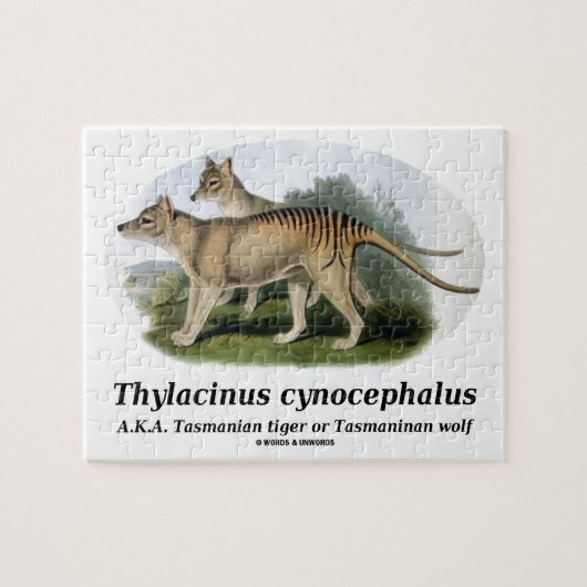 Thylacinus cynocephalus (Tasmaanse tijger of wolf) Legpuzzel (Horizontaal)
