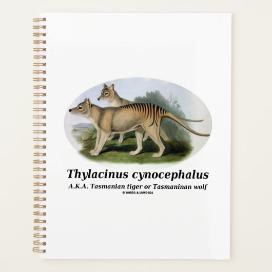 Thylacinus cynocephalus (Tasmaanse tijger of wolf) Planner (Voorkant)