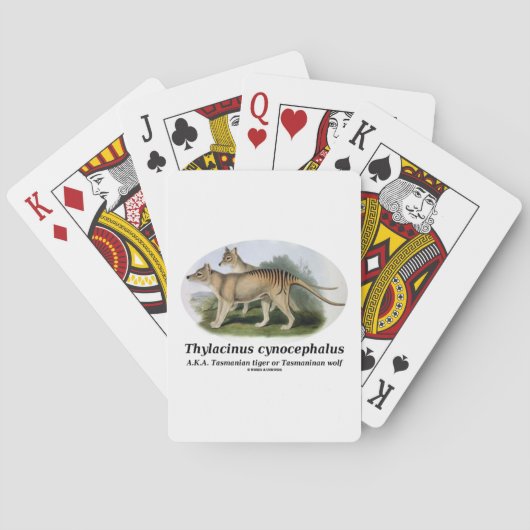 Thylacinus cynocephalus (Tasmaanse tijger of wolf) Speelkaarten (Achterkant)