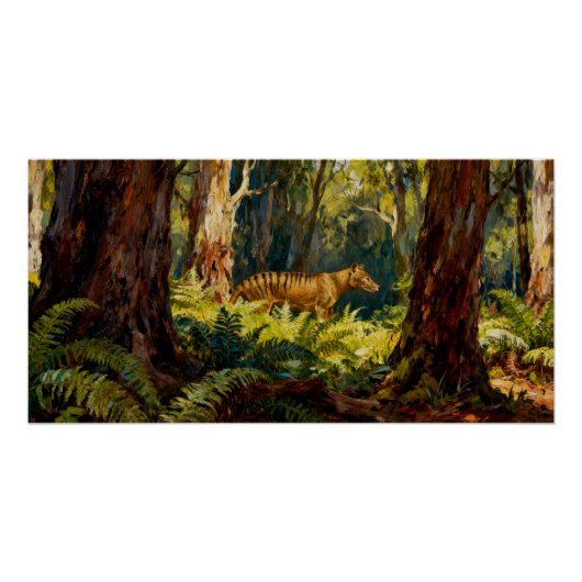 Thylacinus cynocephalus – Tasmaanse tijger Perfect Poster (Voorkant)