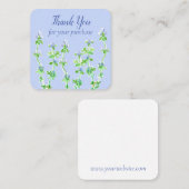 Thyme Herb Flowers Bedankt voor je aankoop Vierkante Visitekaartje (Voorkant / Achterkant)