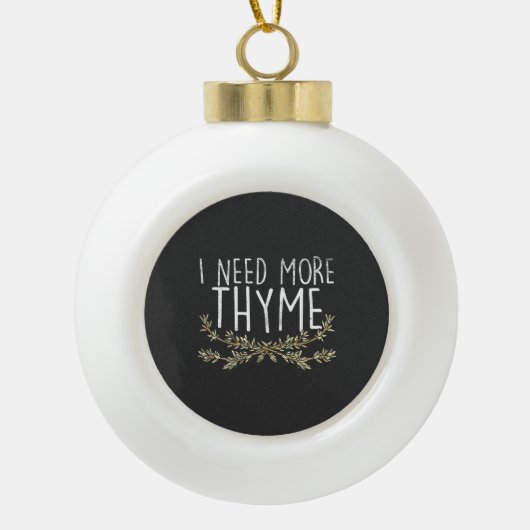 Thyme Herb Plant Keramische Bal Ornament (Voorkant)
