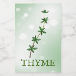 Thyme Herbs Label Voedselcontainer Etiket