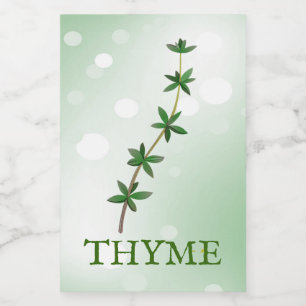 Thyme Herbs Label Voedselcontainer Etiket