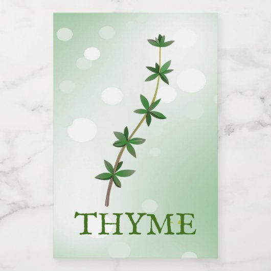 Thyme Herbs Label Voedselcontainer Etiket (Enkel label)