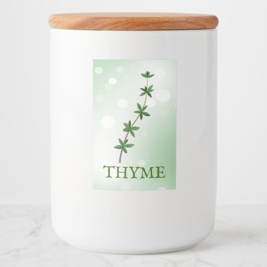 Thyme Herbs Label Voedselcontainer Etiket (Voorkant)