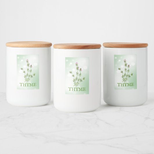 Thyme Herbs Label Voedselcontainer Etiket (Flessen)