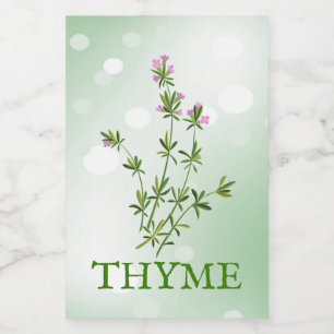 Thyme Herbs Label Voedselcontainer Etiket