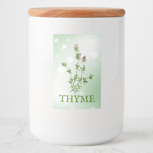 Thyme Herbs Label Voedselcontainer Etiket (Voorkant)