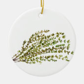 Thyme kruiden keukenkunst waterverf groen keramisch ornament (Voorkant)