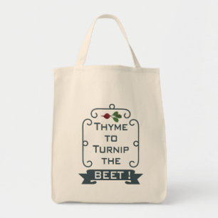 Thyme om de biet om te draaien Grocery Bag Tote Bag