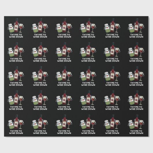 Thyme om Funny Chill Pun Dark BG te winnen Cadeaupapier (Vlak)