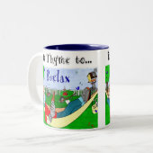 Thyme (Tijd) tot Relax - Ralphie Tweekleurige Koffiemok (Voorkant links)