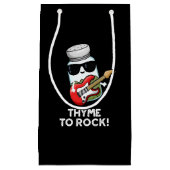Thyme to Rock Funny Herb Pun Dark BG Klein Cadeauzakje (Voorkant)