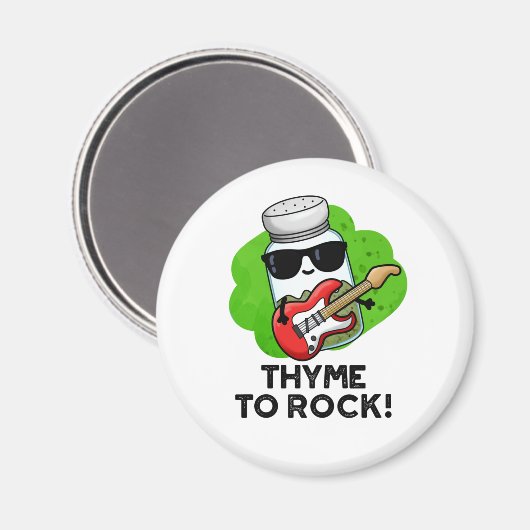 Thyme to Rock Funny Herb Pun Magneet (Voorkant / Achterkant)