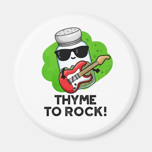 Thyme to Rock Funny Herb Pun Magneet (Voorkant)
