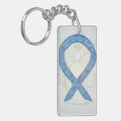 Thyroid Awareness Ribbon Angel Key chain Sleutelhanger (Voorkant Links)