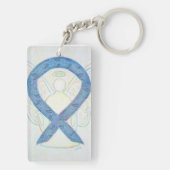 Thyroid Awareness Ribbon Angel Key chain Sleutelhanger (achterkant)