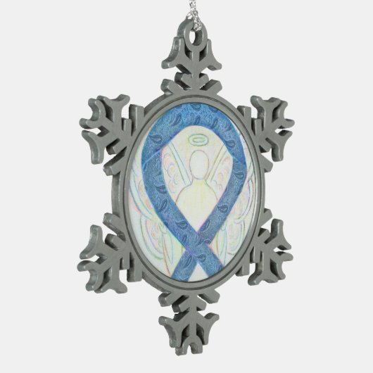 Thyroid Awareness Ribbon Angel Ornament (Links)