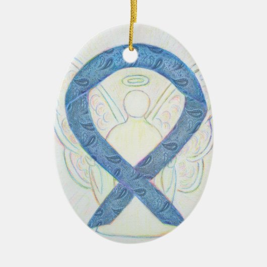 Thyroid Awareness Ribbon Angel Ornament (Voorkant)