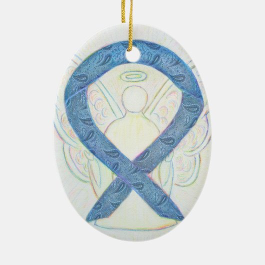 Thyroid Awareness Ribbon Angel Ornament (Achterkant)