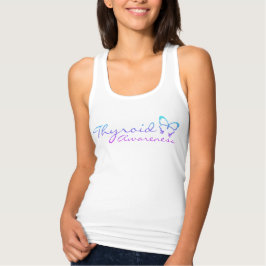 Thyroid Awareness White Racerback Tanktop