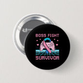 Thyroid Cancer Awareness Boss Fight Survivor Gamer Ronde Button 5,7 Cm (Voorkant /achterkant)