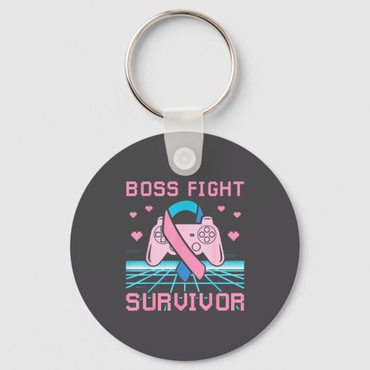 Thyroid Cancer Awareness Boss Fight Survivor Gamer Sleutelhanger (Voorkant)
