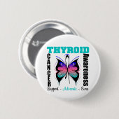 Thyroid Cancer Awareness Butterfly Ronde Button 5,7 Cm (Voorkant /achterkant)
