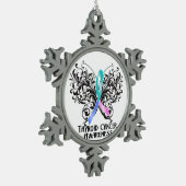 Thyroid Cancer Awareness Butterfly Tin Sneeuwvlok Ornament (Links)