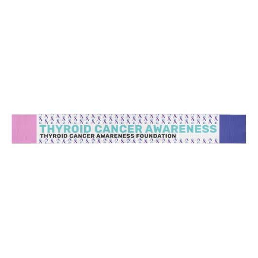 Thyroid Cancer Awareness Pattern Ribbon Grosgrain Lint (Voorkant)