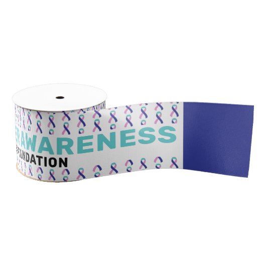 Thyroid Cancer Awareness Pattern Ribbon Grosgrain Lint (Spoel)