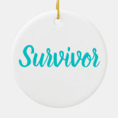 Thyroid Cancer Awareness Plaid Teal Ribbon Keramisch Ornament (Achterkant)