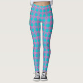Thyroid Cancer Awareness Plaid Teal Ribbon Leggings (Voorkant)