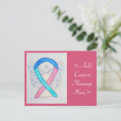 Thyroid Cancer Awareness Ribbon Angel Briefkaart (Staand voorkant)