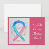 Thyroid Cancer Awareness Ribbon Angel Briefkaart (Voorkant / Achterkant)