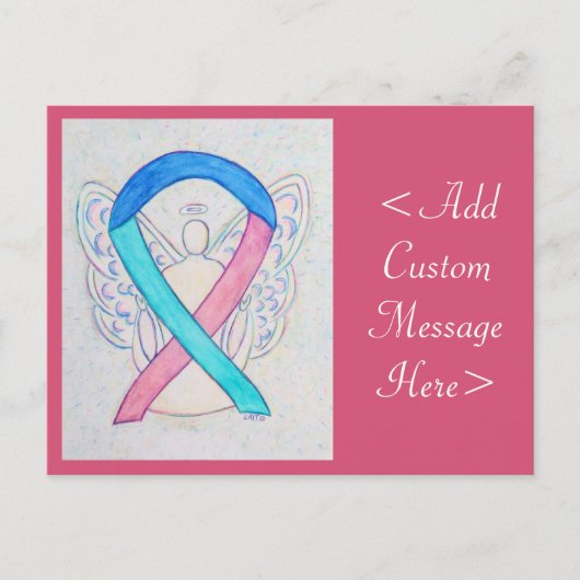 Thyroid Cancer Awareness Ribbon Angel Briefkaart (Voorkant)