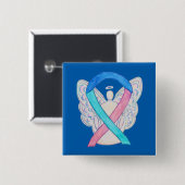 Thyroid Cancer Awareness Ribbon Angel Button Pins (Voorkant /achterkant)