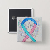 Thyroid Cancer Awareness Ribbon Angel Button Pins (Voorkant /achterkant)