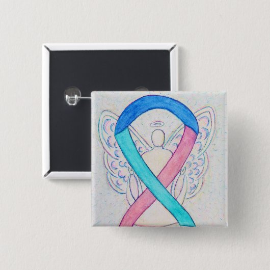 Thyroid Cancer Awareness Ribbon Angel Button Pins (Voorkant /achterkant)
