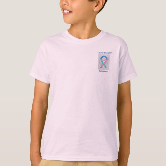 Thyroid Cancer Awareness Ribbon Angel Custom T-shi T-shirt (Voorkant)