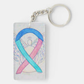Thyroid Cancer Awareness Ribbon Angel Key chain Sleutelhanger (achterkant)