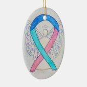 Thyroid Cancer Awareness Ribbon Angel Ornament (Rechts)