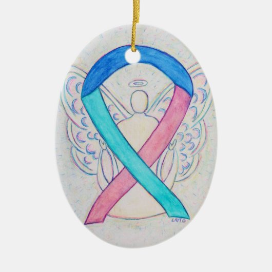 Thyroid Cancer Awareness Ribbon Angel Ornament (Voorkant)