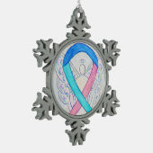 Thyroid Cancer Awareness Ribbon Angel Ornament (Links)