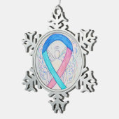 Thyroid Cancer Awareness Ribbon Angel Ornament (Rechts)