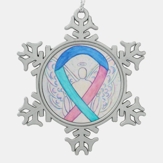Thyroid Cancer Awareness Ribbon Angel Ornament (Voorkant)