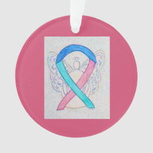 Thyroid Cancer Awareness Ribbon Angel Ornaments Ornament