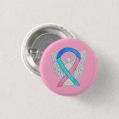 Thyroïd Cancer Awareness Ribbon Angel Pin Buttonne Ronde Button 3,2 Cm (Voorkant /achterkant)
